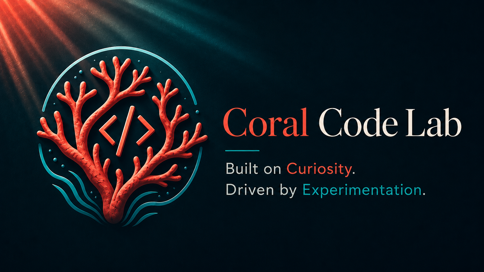 Mercan logosu ve Coral Code Lab sloganı